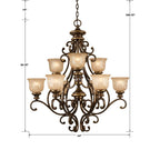 Crystorama Norwalk 9 Light Bronze Umber Chandelier