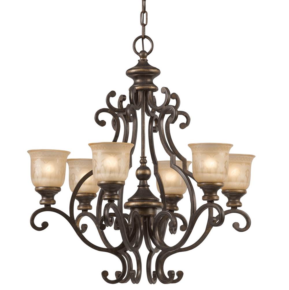 Crystorama 7416-BU Bronze Umber Norwalk 6 Light Bronze Umber Chandelier Image 1
