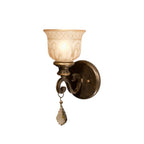 Crystorama 7501-BU-GT-MWP Bronze Umber Norwalk 1 Light Golden Teak Crystal Bronze Umber Sconce Image 1