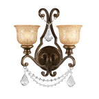 Crystorama 7502-BU-CL-MWP Bronze Umber Norwalk 2 Light Clear Crystal Bronze Umber Sconce Image 1