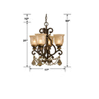 Crystorama Norwalk 4 Light Golden Teak Crystal Bronze Umber Mini Chandelier