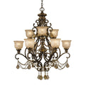 Crystorama 7509-BU-GT-MWP Bronze Umber Norwalk 9 Light Golden Teak Crystal Bronze Umber Chandelier Image 1