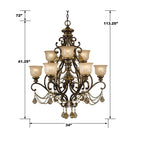Crystorama Norwalk 9 Light Golden Teak Crystal Bronze Umber Chandelier