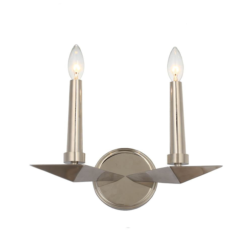 Crystorama 7592-PN Polished Nickel Palmer 2 Light Polished Nickel Sconce Image 1