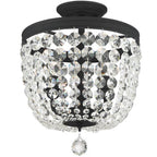Crystorama Archer 3 Light Crystal Black Forged Ceiling Mount