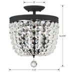Crystorama 783-BF-CL-MWP Black Forged Archer 3 Light Crystal Black Forged Ceiling Mount Image 2
