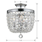 Crystorama Archer 3 Light Crystal Black Forged Ceiling Mount
