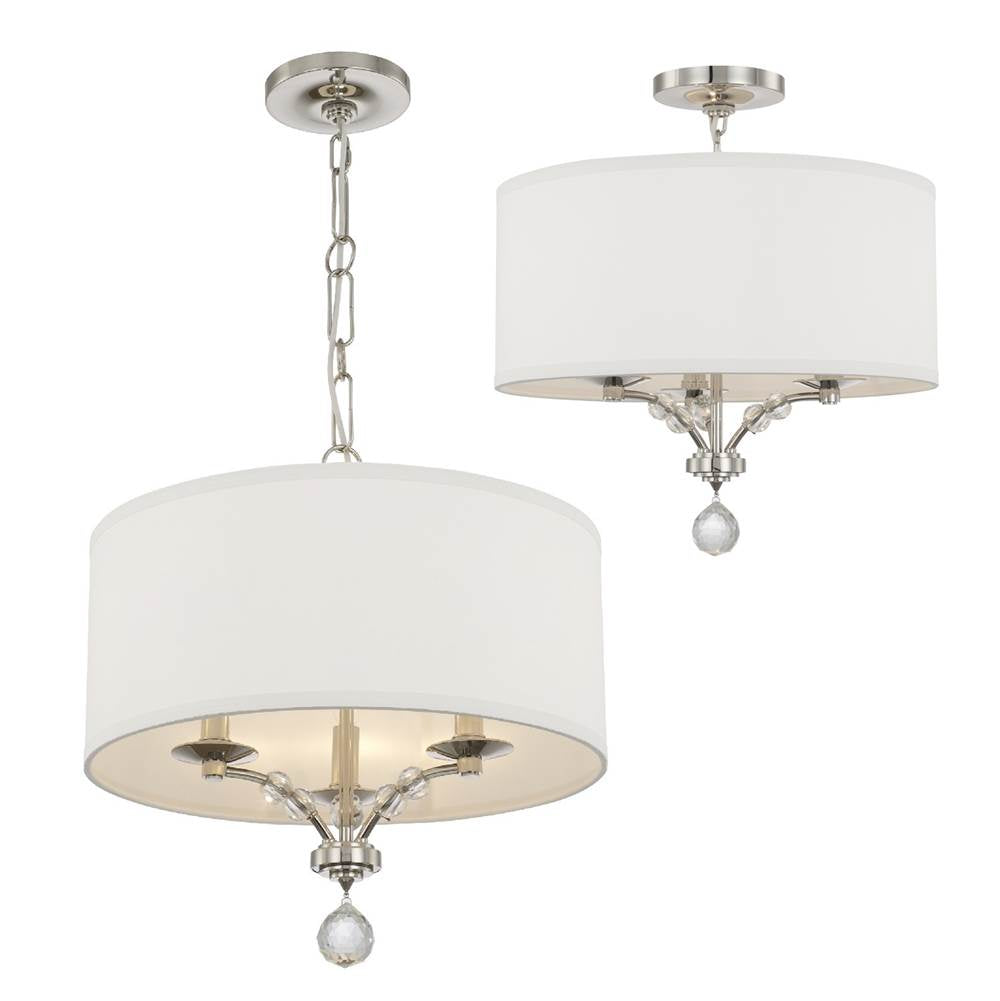 Crystorama Mirage 3 Light Polished Nickel Mini Chandelier