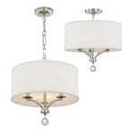 Crystorama Mirage 3 Light Polished Nickel Mini Chandelier