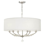 Crystorama 8006-PN Polished Nickel Mirage 6 Light Polished Nickel Drum Shade Chandelier Image 1