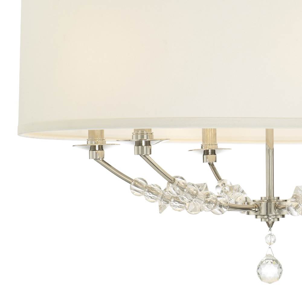 Crystorama Mirage 6 Light Polished Nickel Drum Shade Chandelier