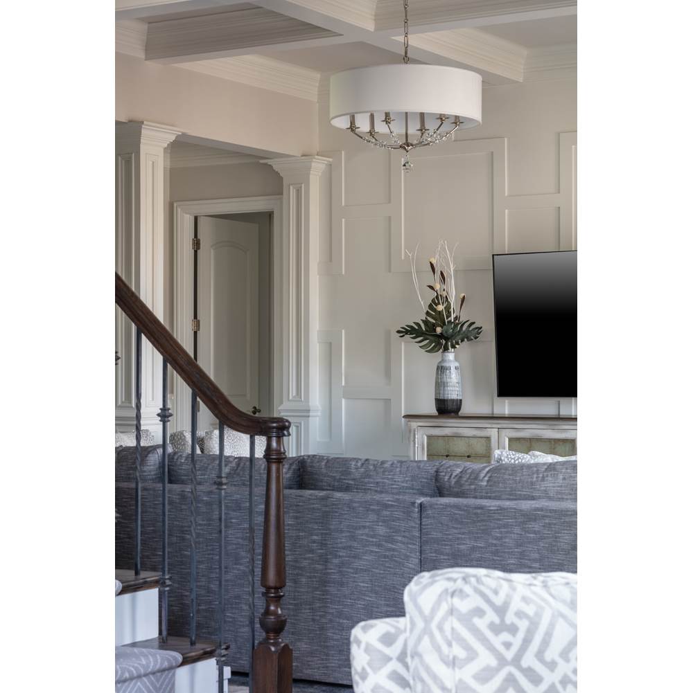 Crystorama 8006-PN Polished Nickel Mirage 6 Light Polished Nickel Drum Shade Chandelier Image 4
