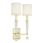Crystorama Paxton 2 Light Aged Brass Sconce