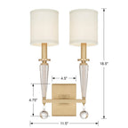 Crystorama 8102-AG Aged Brass Paxton 2 Light Aged Brass Sconce Image 2
