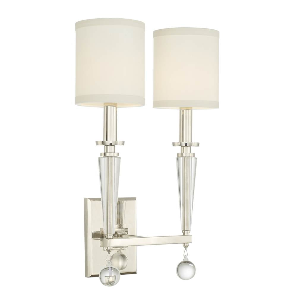 Crystorama Paxton 2 Light Aged Brass Sconce