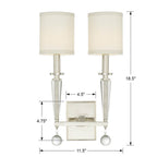 Crystorama 8102-PN Polished Nickel Paxton 2 Light Polished Nickel Sconce Image 2