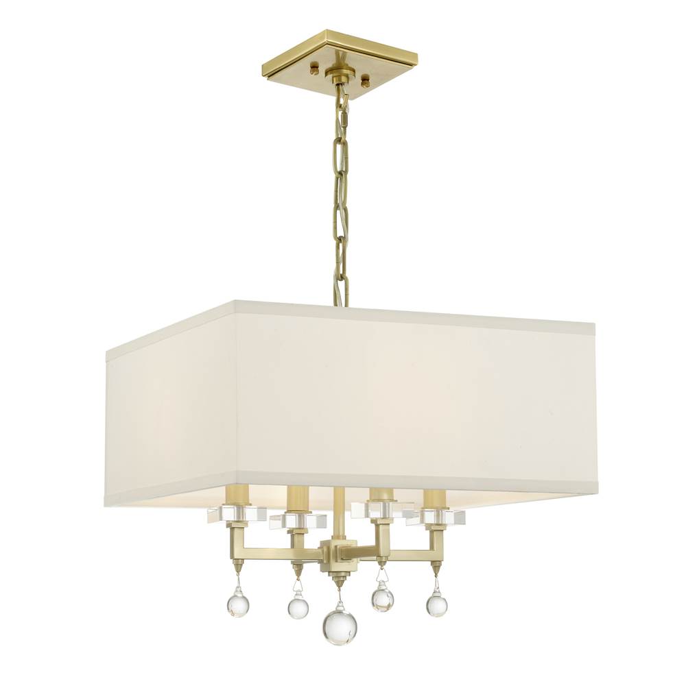 Crystorama 8105-AG Aged Brass Paxton 4 Light Aged Brass Mini Chandelier Image 1