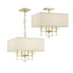 Crystorama Paxton 4 Light Aged Brass Mini Chandelier