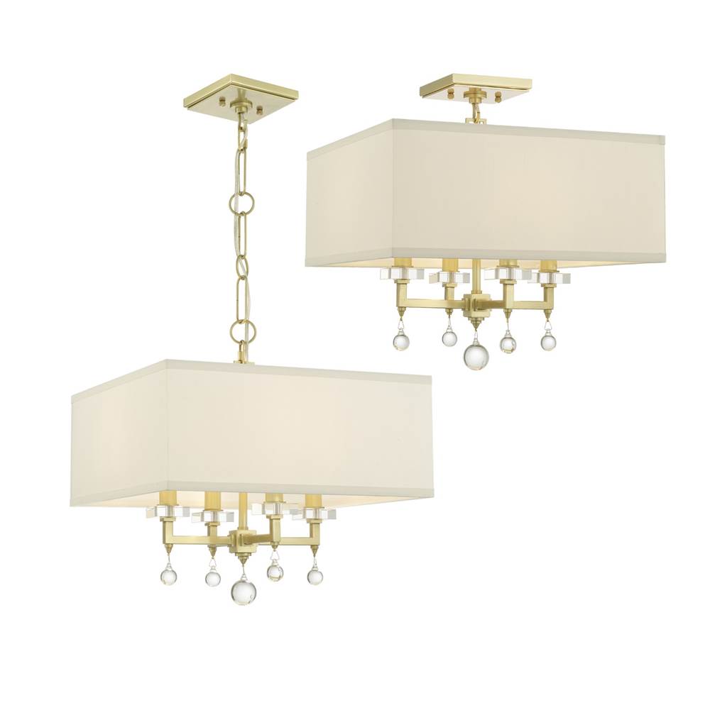 Crystorama Paxton 4 Light Aged Brass Mini Chandelier