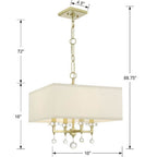 Crystorama 8105-AG Aged Brass Paxton 4 Light Aged Brass Mini Chandelier Image 2