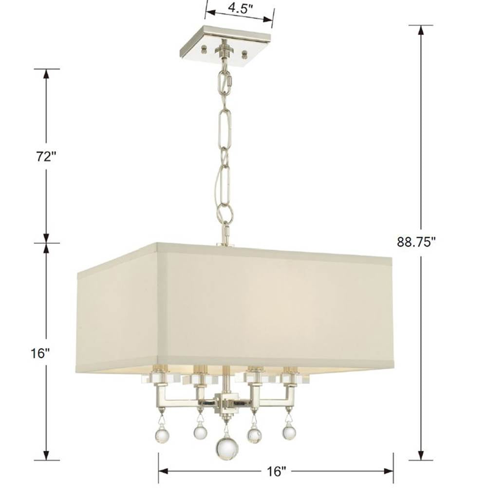 Crystorama 8105-PN Polished Nickel Paxton 4 Light Polished Nickel Mini Chandelier Image 2