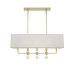 Crystorama 8109-AG Aged Brass Paxton 8 Light Aged Brass Linear Chandelier Image 1