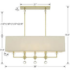 Crystorama 8109-AG Aged Brass Paxton 8 Light Aged Brass Linear Chandelier Image 2