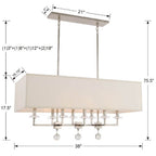 Crystorama 8109-PN Polished Nickel Paxton 8 Light Polished Nickel Linear Chandelier Image 2