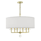 Crystorama 8116-AG Aged Brass Paxton 6 Light Aged Brass Chandelier Image 1