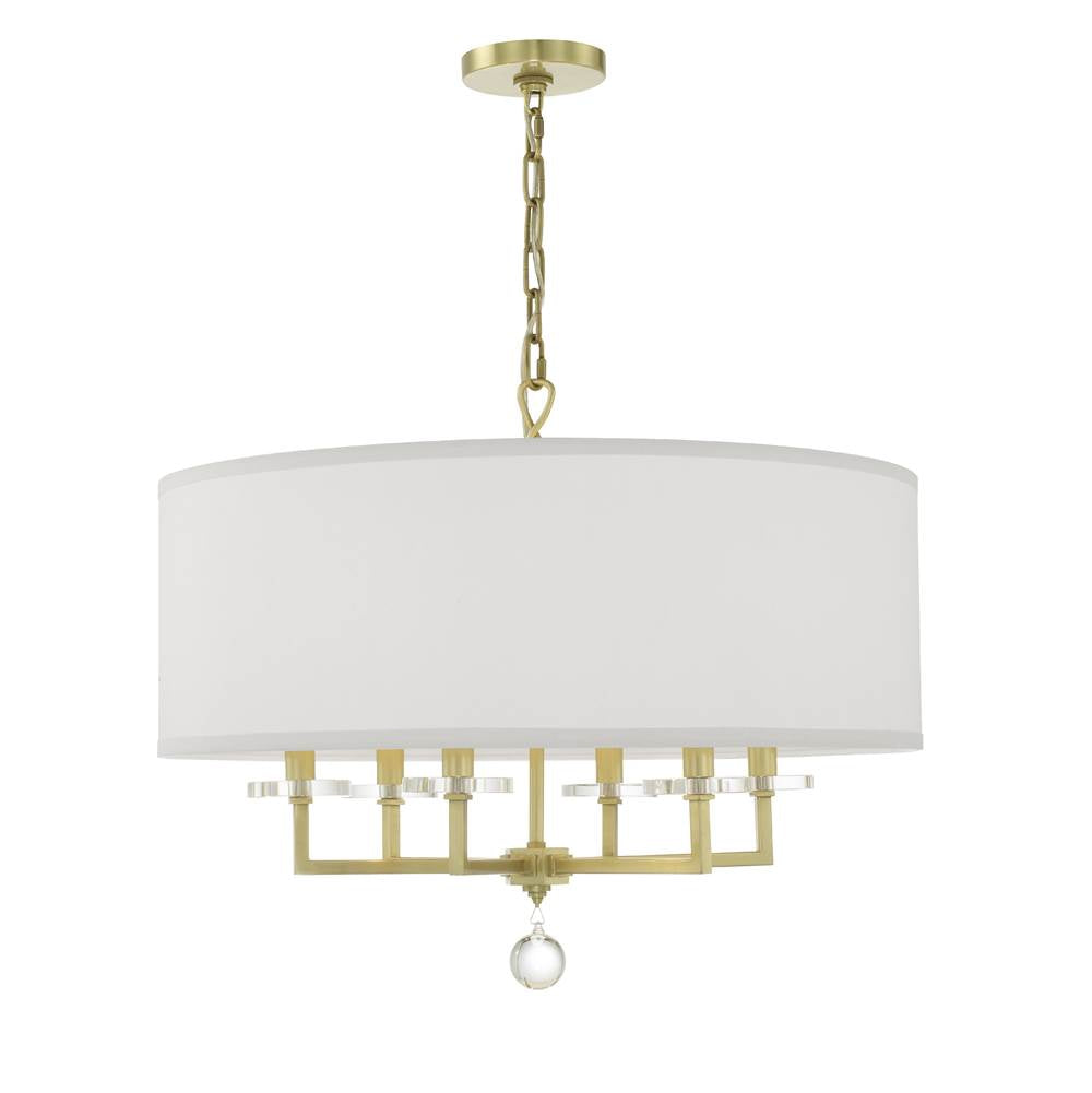 Crystorama 8116-AG Aged Brass Paxton 6 Light Aged Brass Chandelier Image 1