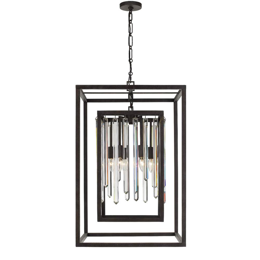 Crystorama 8409-FB Forged Bronze Hollis 6 Light Forged Bronze Chandelier Image 1