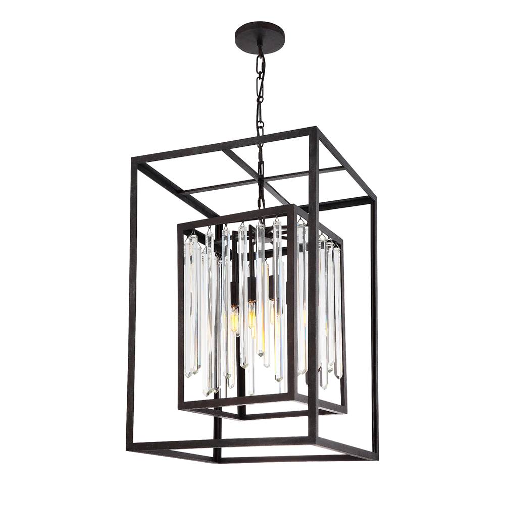 Crystorama Hollis 6 Light Forged Bronze Chandelier