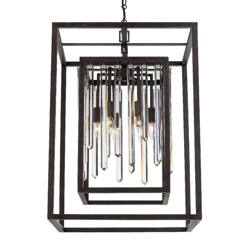 Crystorama 8409-FB Forged Bronze Hollis 6 Light Forged Bronze Chandelier Image 4