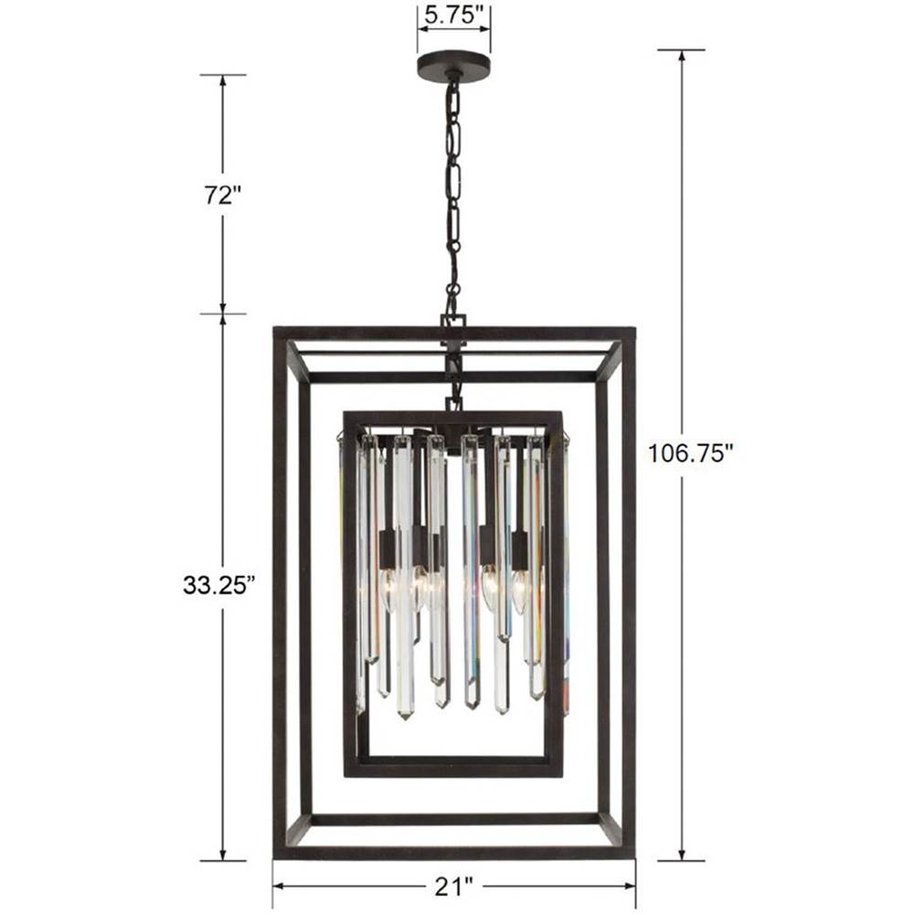 Crystorama 8409-FB Forged Bronze Hollis 6 Light Forged Bronze Chandelier Image 2
