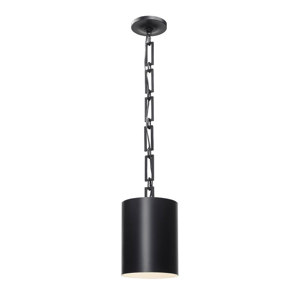 Crystorama 8680-MK-WH Matte Black,White Brian Patrick Flynn For Crystorama Alston 1 Light Matte Black  Plus  White Mini Chandelier Image 1