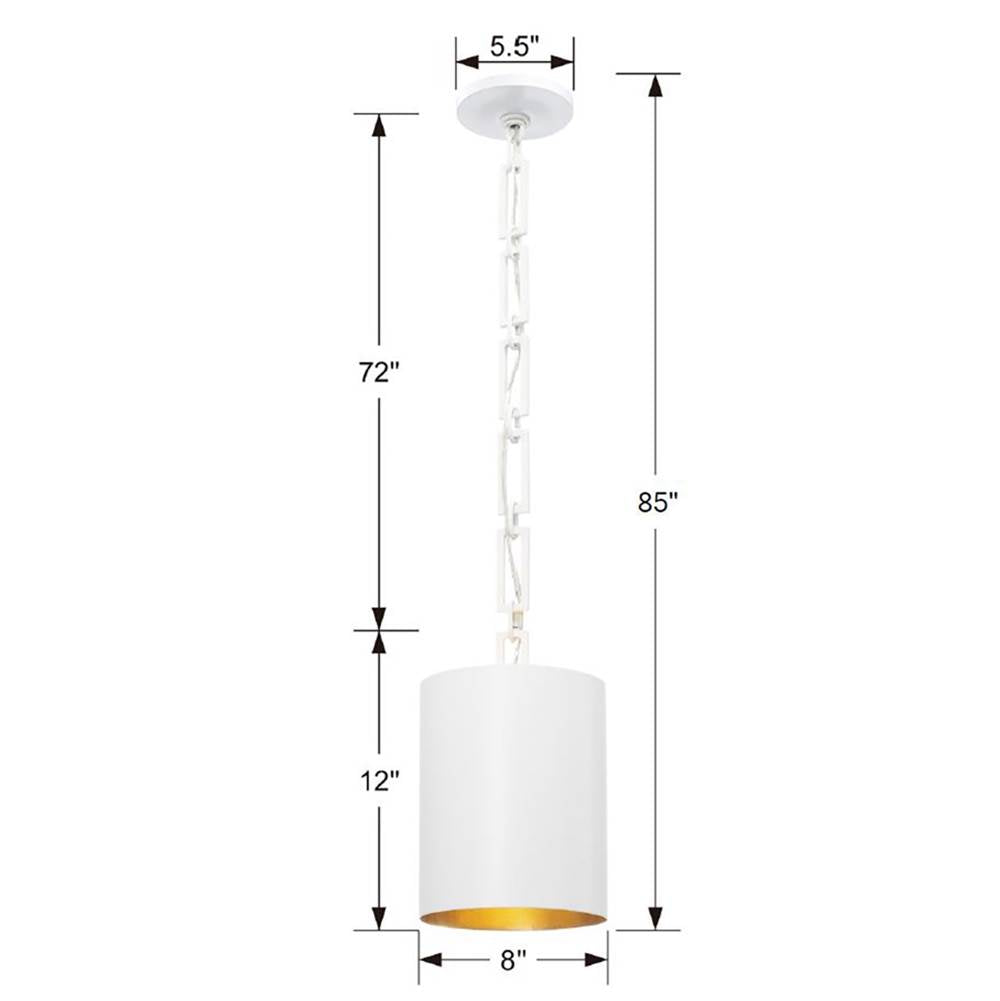 Crystorama Alston Brian Patrick Flynn For Crystorama Alston 1 Light Matte Black  Plus  White Mini Chandelier