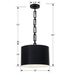 Crystorama 8683-MK-WH Matte Black,White Brian Patrick Flynn For Crystorama Alston 1 Light Matte Black  Plus  White Mini Chandelier Image 2