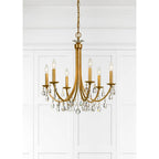 Crystorama Bridgehampton 6 Light Crystal Antique Gold Chandelier