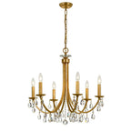 Crystorama 8826-GA-CL-S Antique Gold Bridgehampton 6 Light Swarovski Strass Crystal Antique Gold Chandelier Image 1