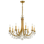 Crystorama 8828-GA-CL-S Antique Gold Bridgehampton 8 Light Swarovski Strass Crystal Antique Gold Chandelier Image 1
