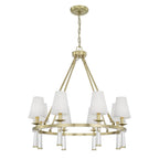 Crystorama 8867-AG Aged Brass Baxter 8 Light Antique Aged Brass Chandelier Image 1