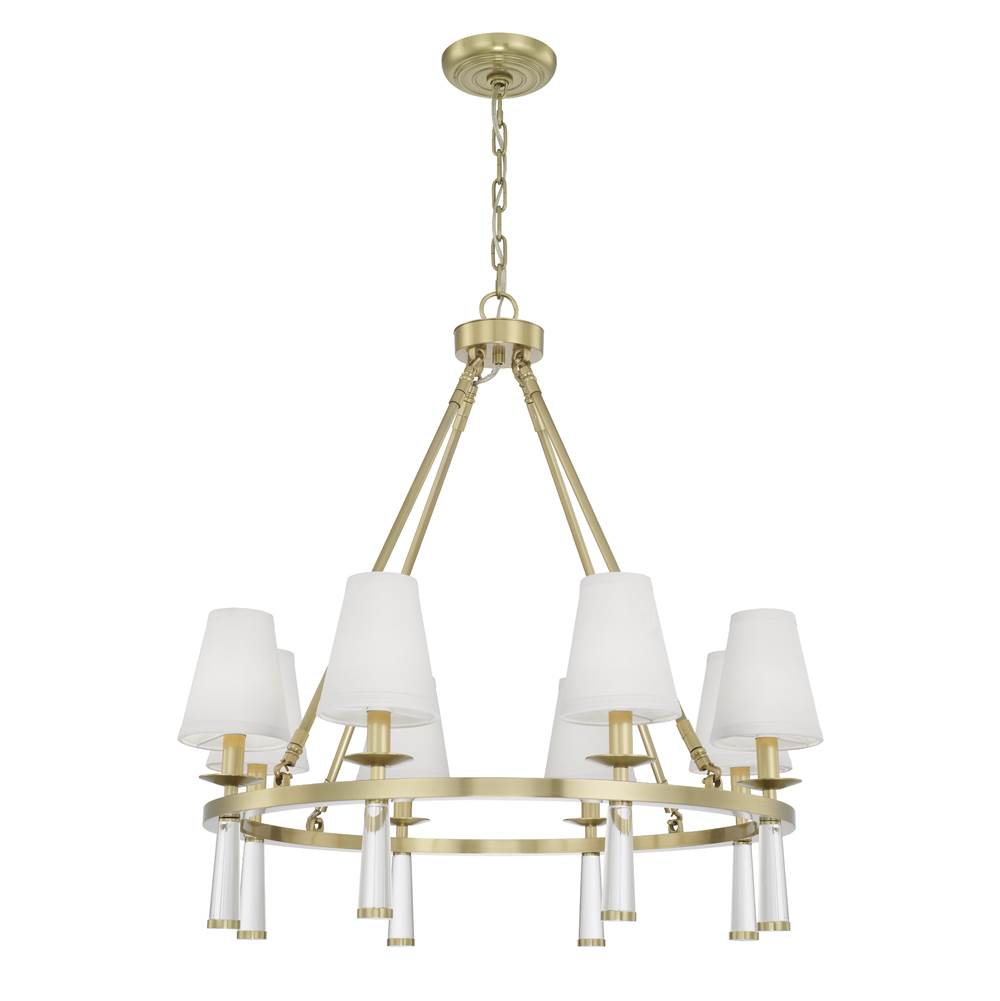 Crystorama 8867-AG Aged Brass Baxter 8 Light Antique Aged Brass Chandelier Image 1