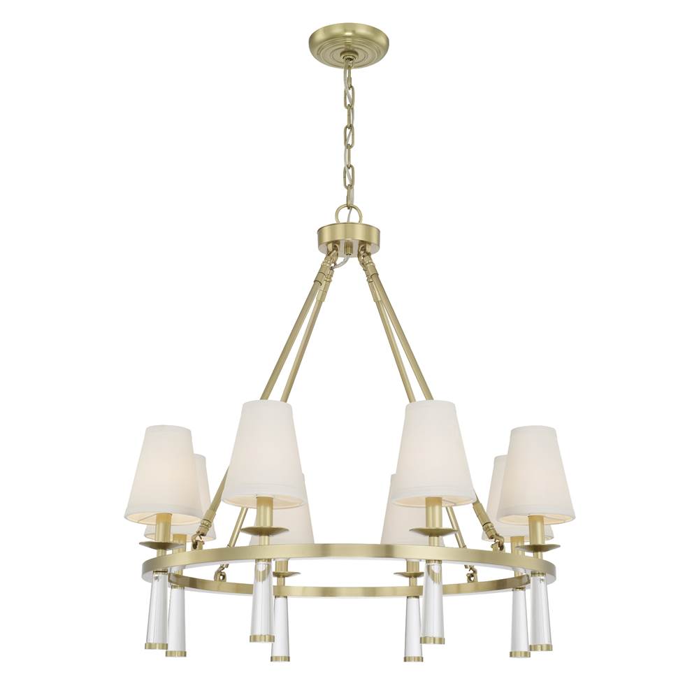 Crystorama Baxter 8 Light Antique Aged Brass Chandelier