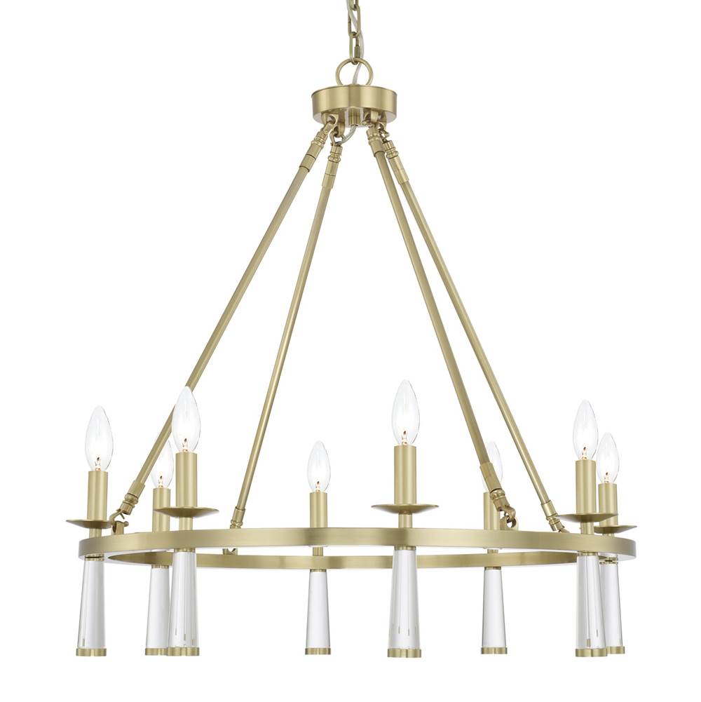 Crystorama 8867-AG Aged Brass Baxter 8 Light Antique Aged Brass Chandelier Image 3