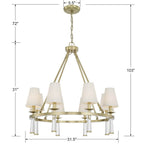 Crystorama 8867-AG Aged Brass Baxter 8 Light Antique Aged Brass Chandelier Image 2