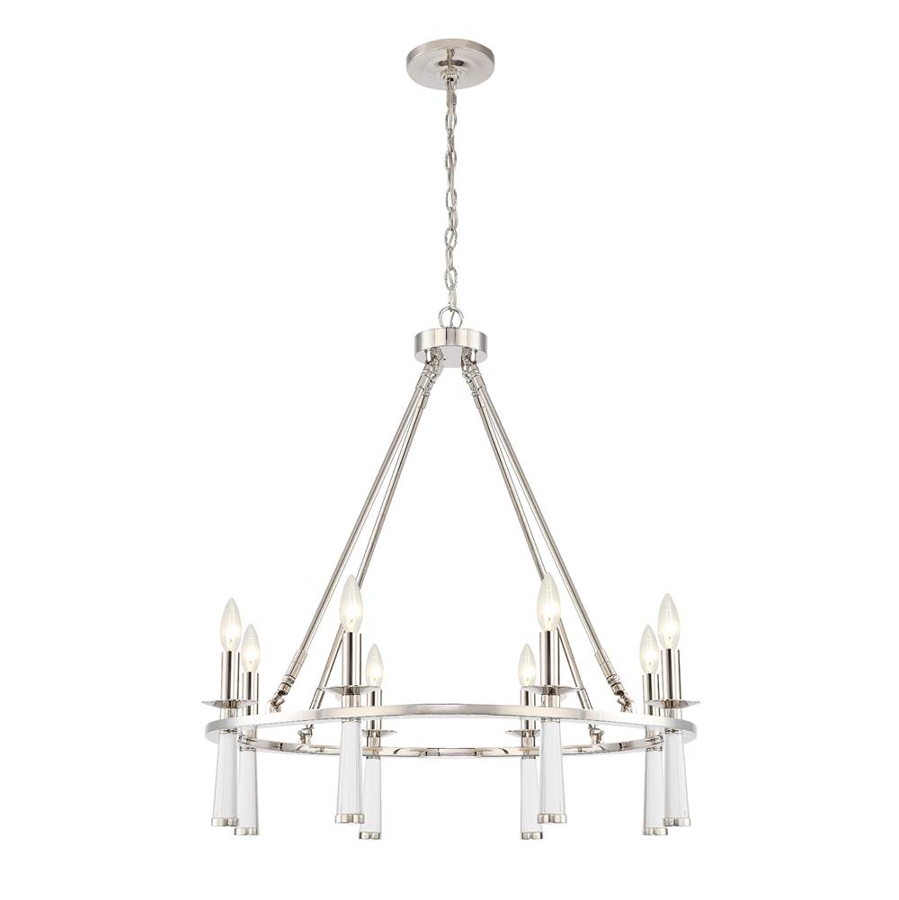 Crystorama Baxter 8 Light Antique Aged Brass Chandelier