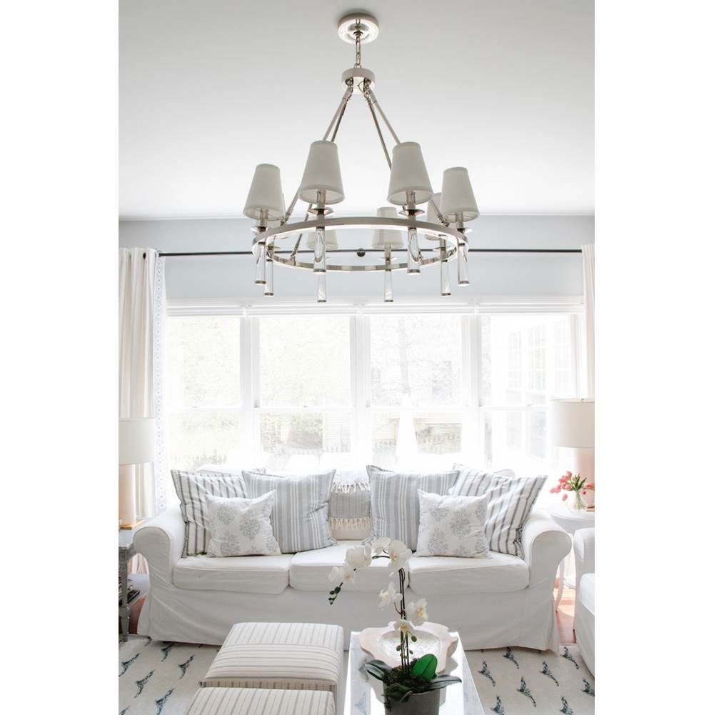 Crystorama 8867-PN Polished Nickel Baxter 8 Light Polished Nickel Chandelier Image 4