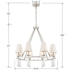 Crystorama 8867-PN Polished Nickel Baxter 8 Light Polished Nickel Chandelier Image 2
