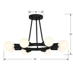 Crystorama 9043-BK Black Dakota 8 Light Black Ceiling Mount Image 2