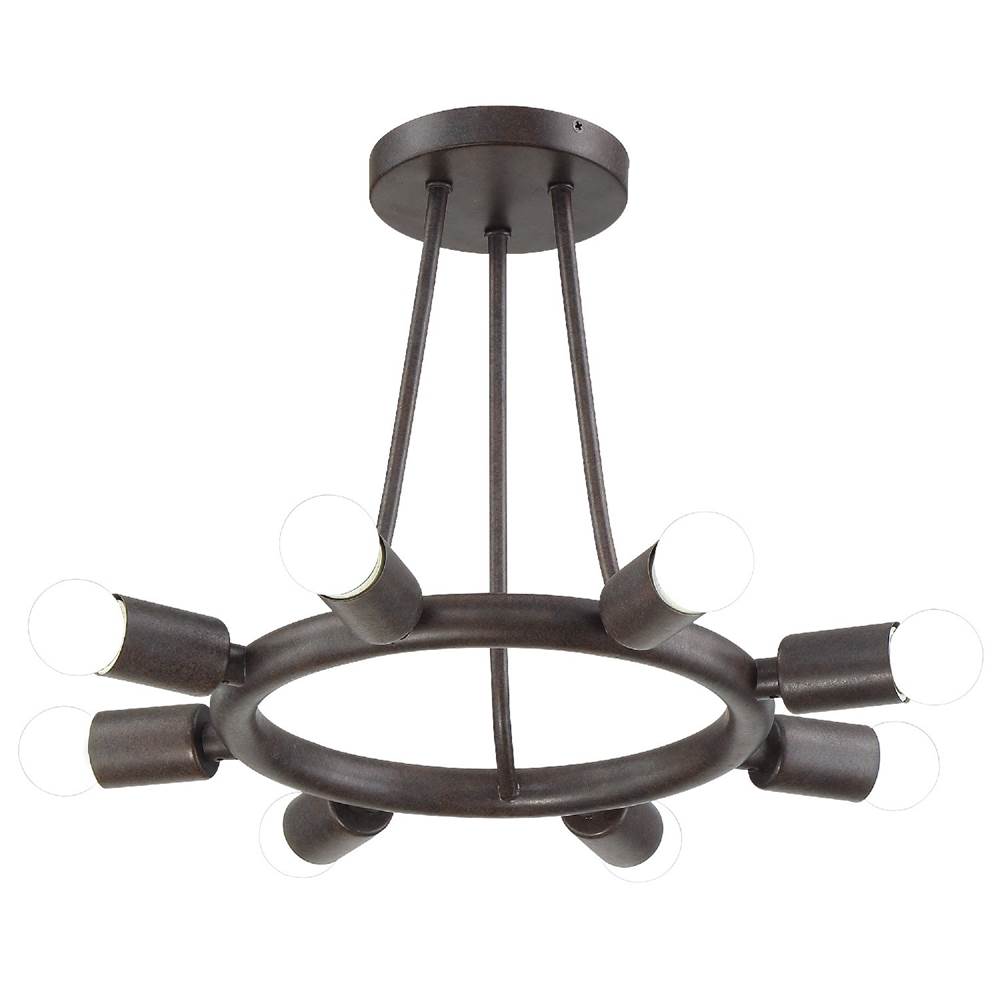 Crystorama Dakota 8 Light Black Ceiling Mount